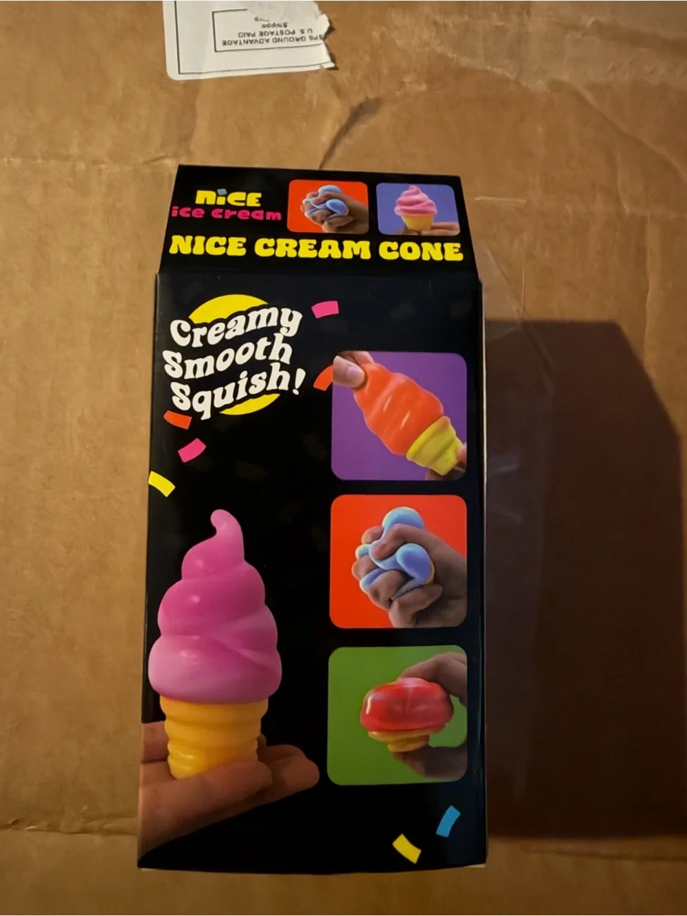 Nice Cream Cone Soft Squishy Toy - Pink & Yellow